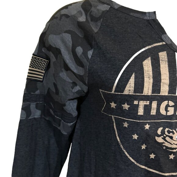 Colosseum OHT LSU Tigers Camo Womens Medium Military Appreciation T-shirt LS New - Picture 3 of 6